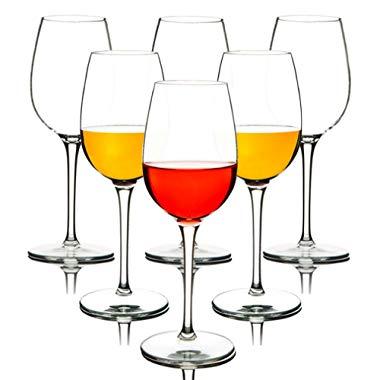 MICHLEY Unbreakable Red Wine Glasses, 100% Tritan Plastic Shatterproof Wine Goblets, BPA-free, Dishwasher-safe 12.5 oz, Set of 6