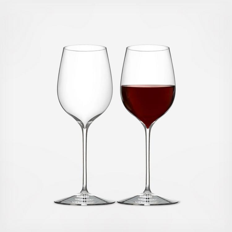 Red Wine Glasses Set of 2- Hand Blown Crystal -Lead-Free Premium