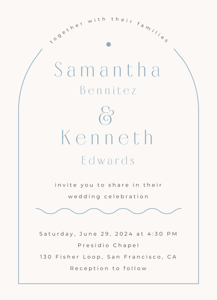 Suzi Portrait | Dusty Blue | Zola Wedding Invitations