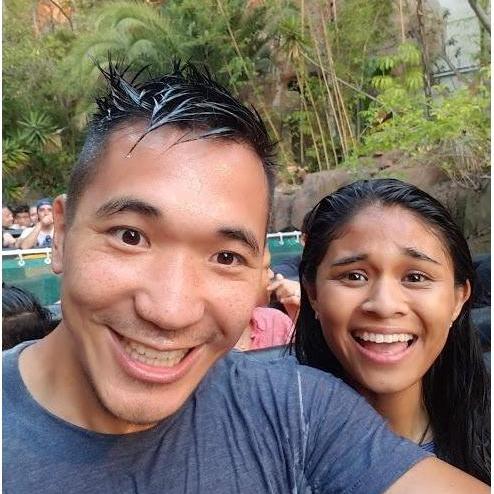 Universal Studios on the Jurassic Park ride!