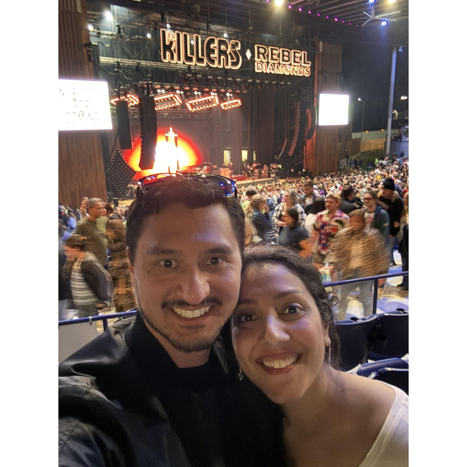 The Killers concert at the Merriweather Pavilion in Columbia, Maryland - what was supposed to be a late anniversary gift became our engagement celebration!