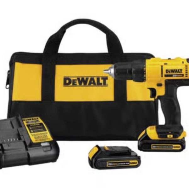 DEWALT 20V MAX Cordless 1/2 in. Drill/Driver, (2) 20V 1.3Ah Batteries, Charger and Bag DCD771C2