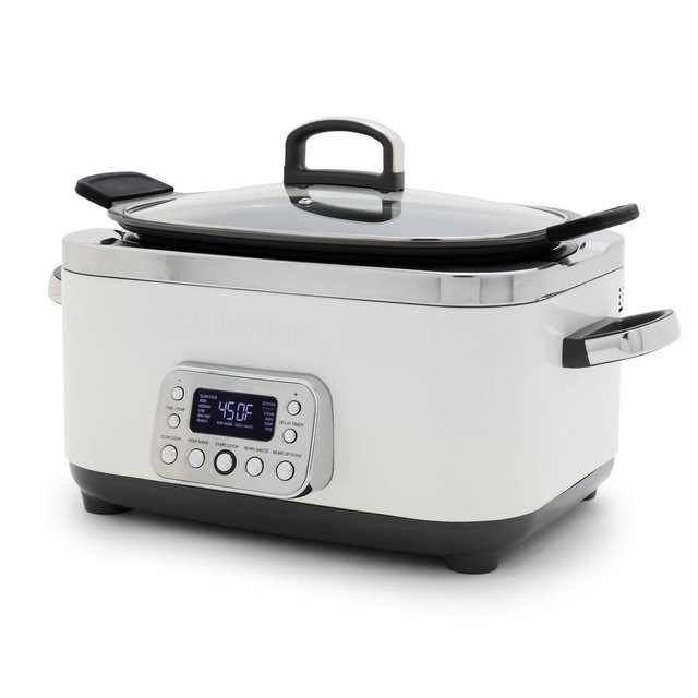 GreenPan Elite 6qt Slow Cooker Cream