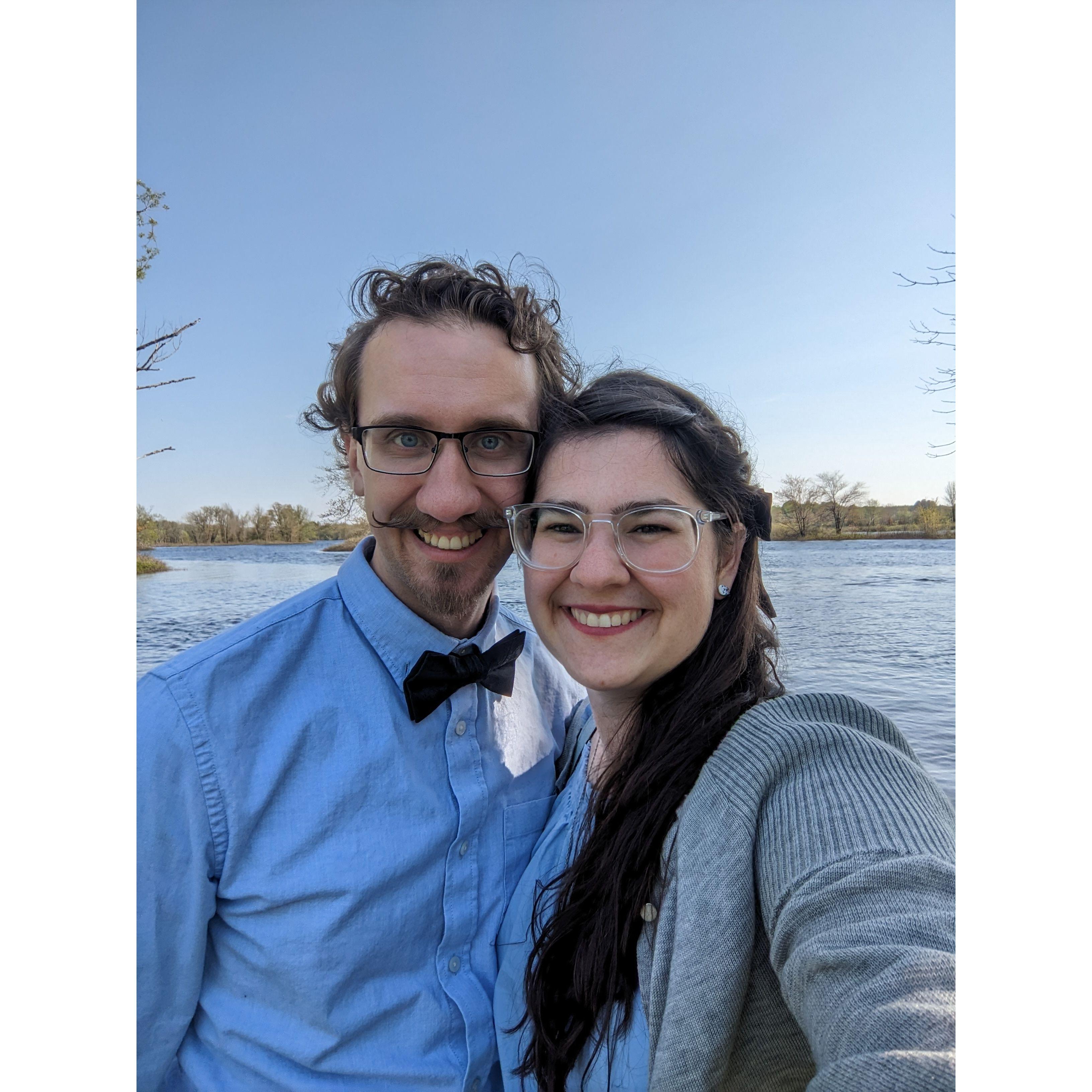 Walking by the river at Ives Park in Potsdam after a friend's wedding.
