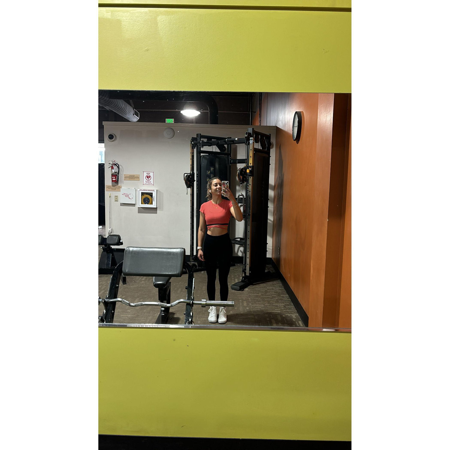 Paola enyoing her progress at the gym.