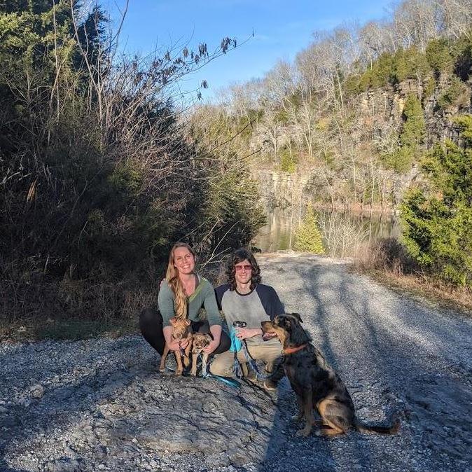 Our first family photo with all three doggos - December 2019