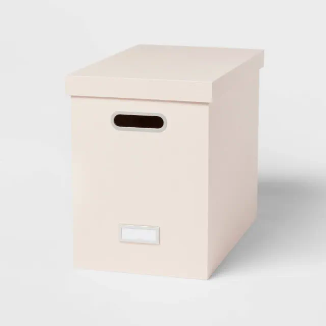 Canvas Hanging File Organizer with Lid Blush - Brightroom™: Office Supplies, Desk Organizer, Polyester Canvas