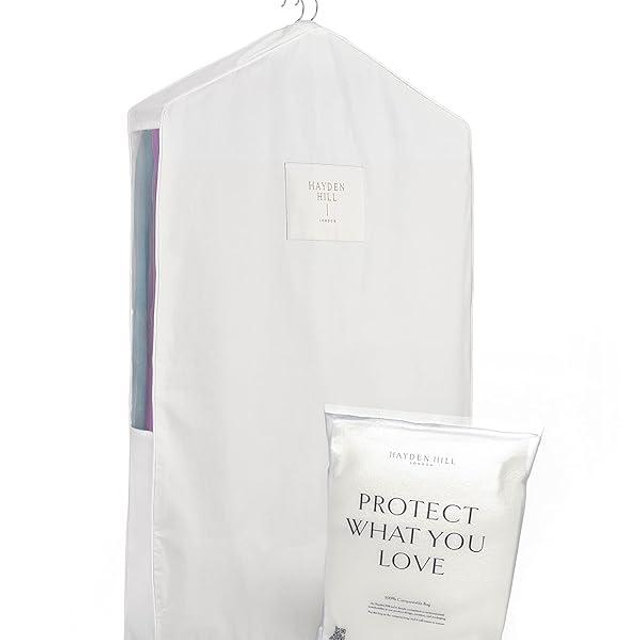 Luxury Cotton Garment Storage Bag | Short 40 Inch | Certified Organic Cotton Suit Bag | Breathable | For Jackets & Short Dresses Storage | Garment Bags for Hanging Clothes | Certified Carbon Neutral