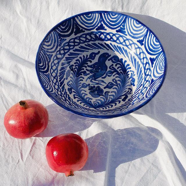 Large bowl with hand painted designs