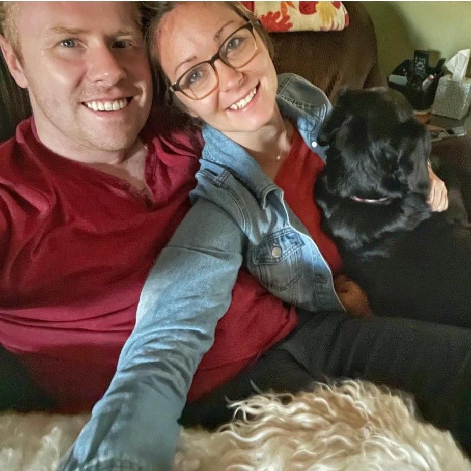 Cuddling with the pups!
