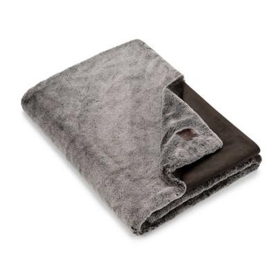 UGG® Dawson Faux Fur Throw Blanket in Chocolate