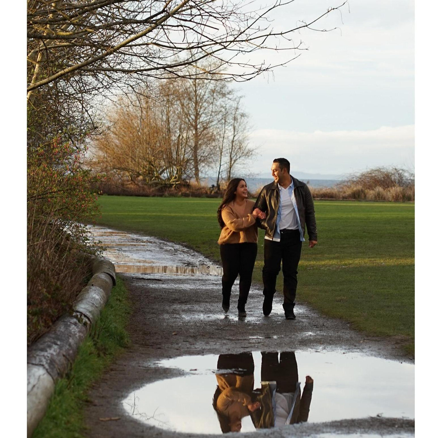 Engagement photos- This is by far one of my favorite pictures. I remember us walking up and down this park talking about how we couldn't wait to grow old together.