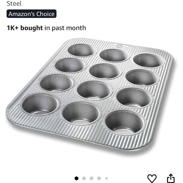 USA Pan Bakeware Muffin Pan, 12-Well, Aluminized Steel