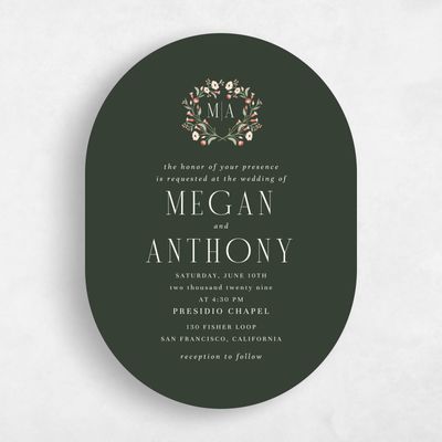 Deep Forest, Green Wedding Invitation - Feuille Portrait