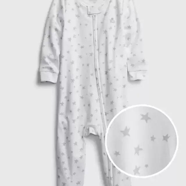 Baby Organic Cotton First Favorite Star Graphic One-Piece