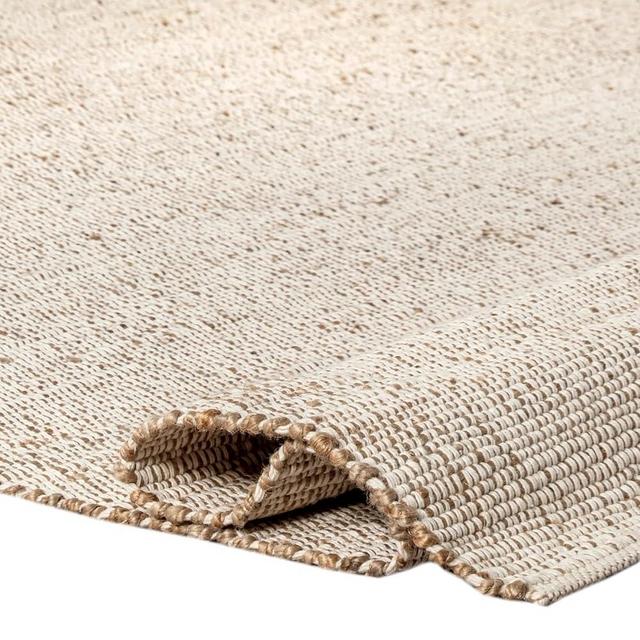 S & L Homes Jute Cotton Hand Woven Natural Farmhouse Area Rug for Living Room - Rustic Vintage Bohemian Décor - (9' x 12' Natural)