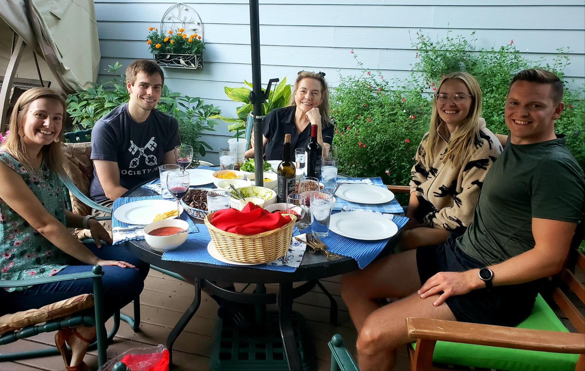 Sarah an Jackson with Jackson's mom, sister and brother in law.