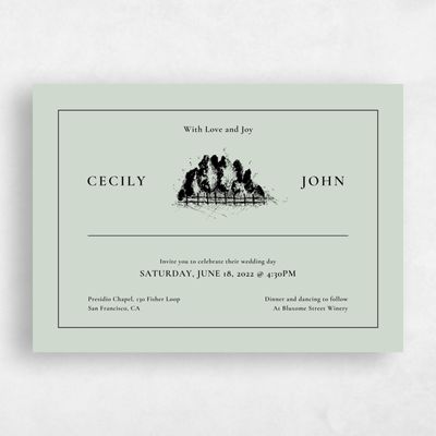 Sage, Green Wedding Invitation - Griffith Stamp