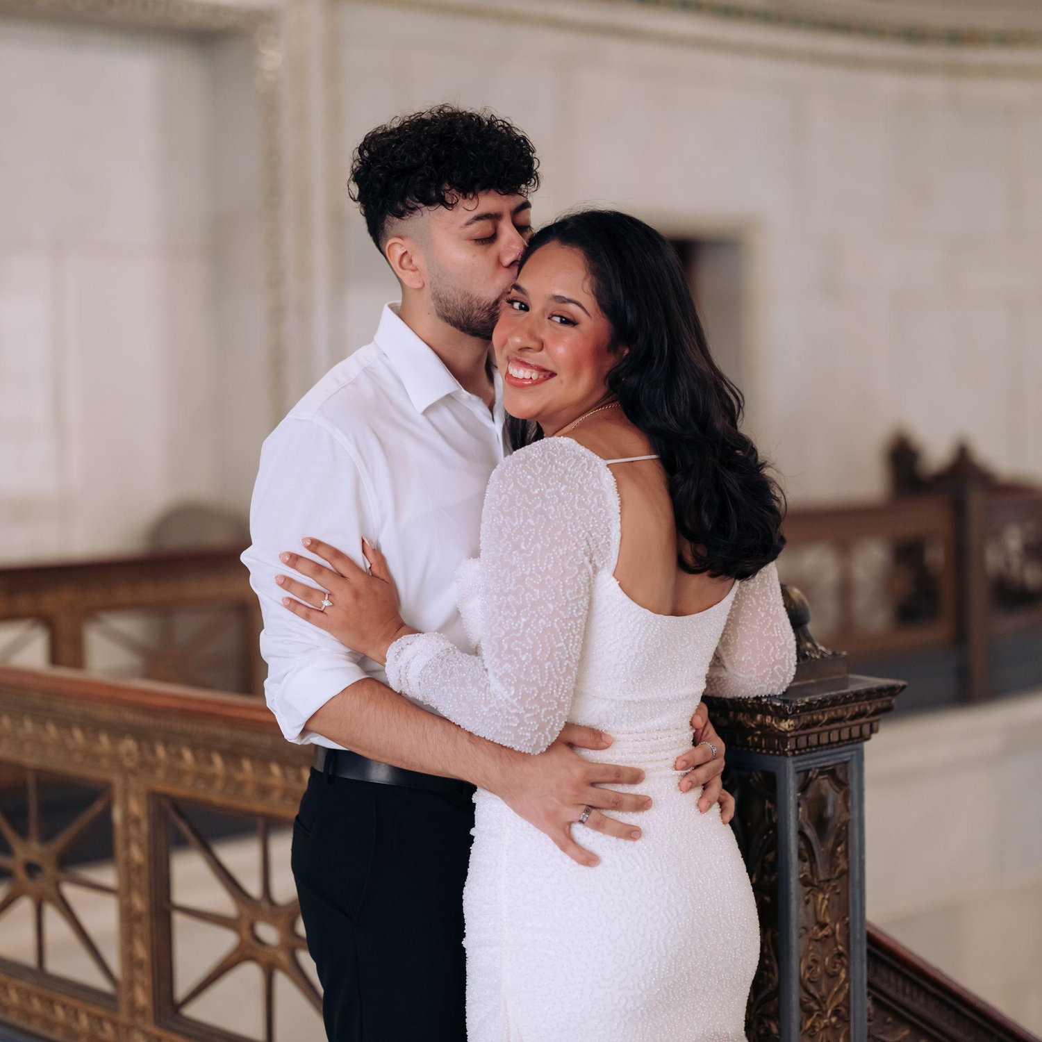Engagement photos in the Chicago Cultural Center!