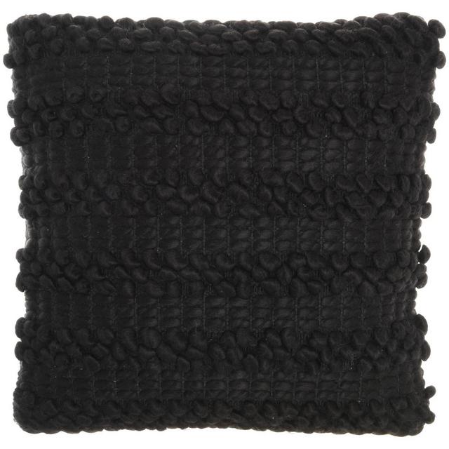 17"x17" Woven Striped Life Styles Square Throw Pillow Black - Mina Victory