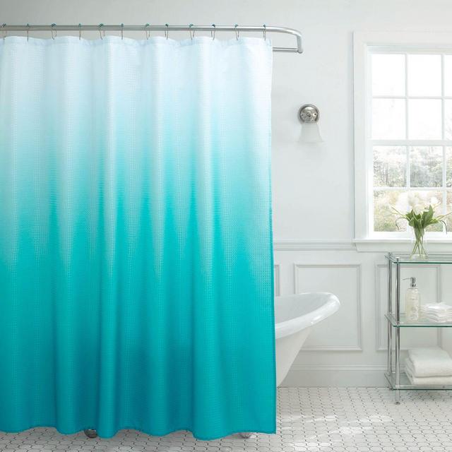 Ombre Weave Shower Curtain in Turquoise
