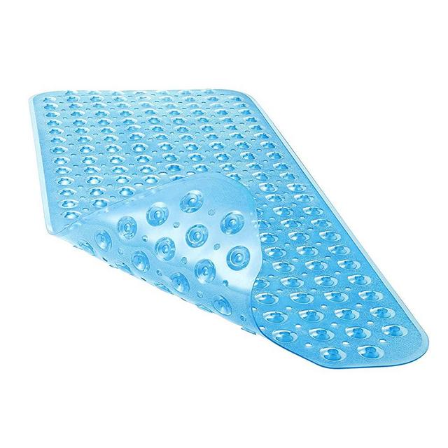 YINENN Bath Tub Shower Mat 40x16 Inch Non-Slip and Latex Free,Bathtub Mat with Suction Cups, Machine Washable Bathroom Mats with Drain Holes (Blue)