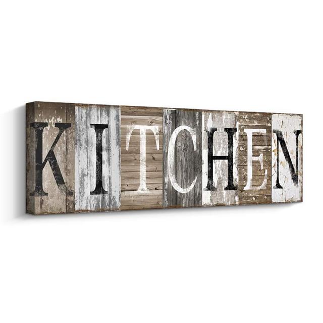 Pinetree Art Rustic Farmhouse Kitchen Wall Decor Canvas Prints Kitchen Signs Wall Decor (with Solid Wood Inner Frame) (Kitchen, 6 x 17 inch)