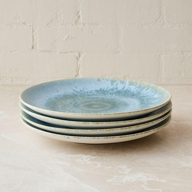 Oyku Stoneware Dinner Plate, Blue, Set of 4