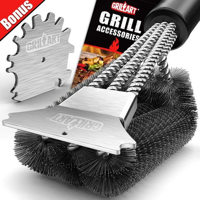 Zulay Kitchen 18 Heat Boss Grill Brush and Scraper