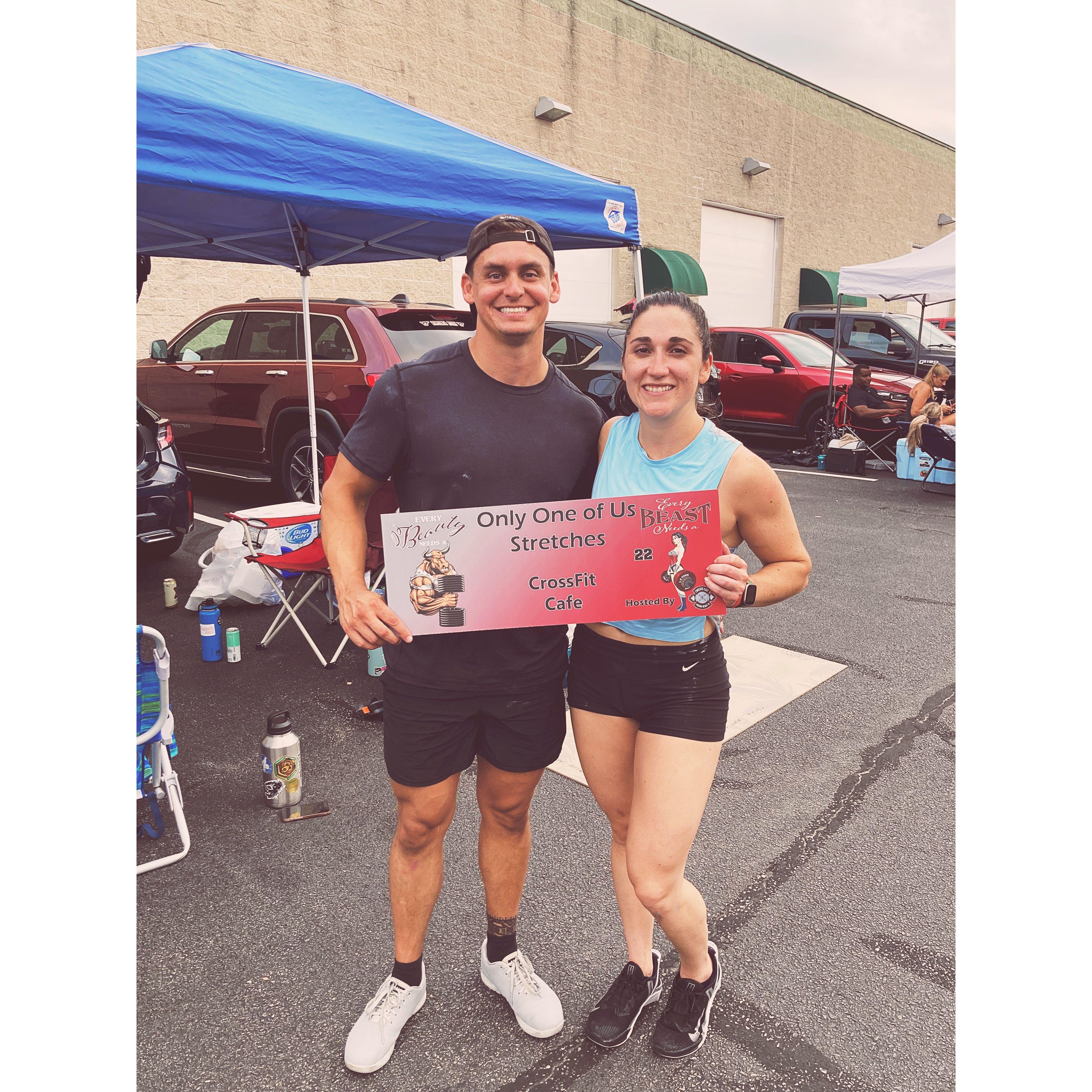 This was from a CrossFit competition Nic and Christina did together. Nic almost died and never wants to do a comp with Christina again.