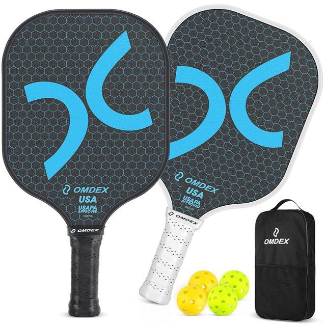 OMDEX Pickleball Paddle, Carbon Fiber Pickleball Paddle Set, Lightweight Pickle Ball Paddle USAPA Approved, High Grit & Spin, Non-Slip Pickleball Racket for Beginner & Advancer