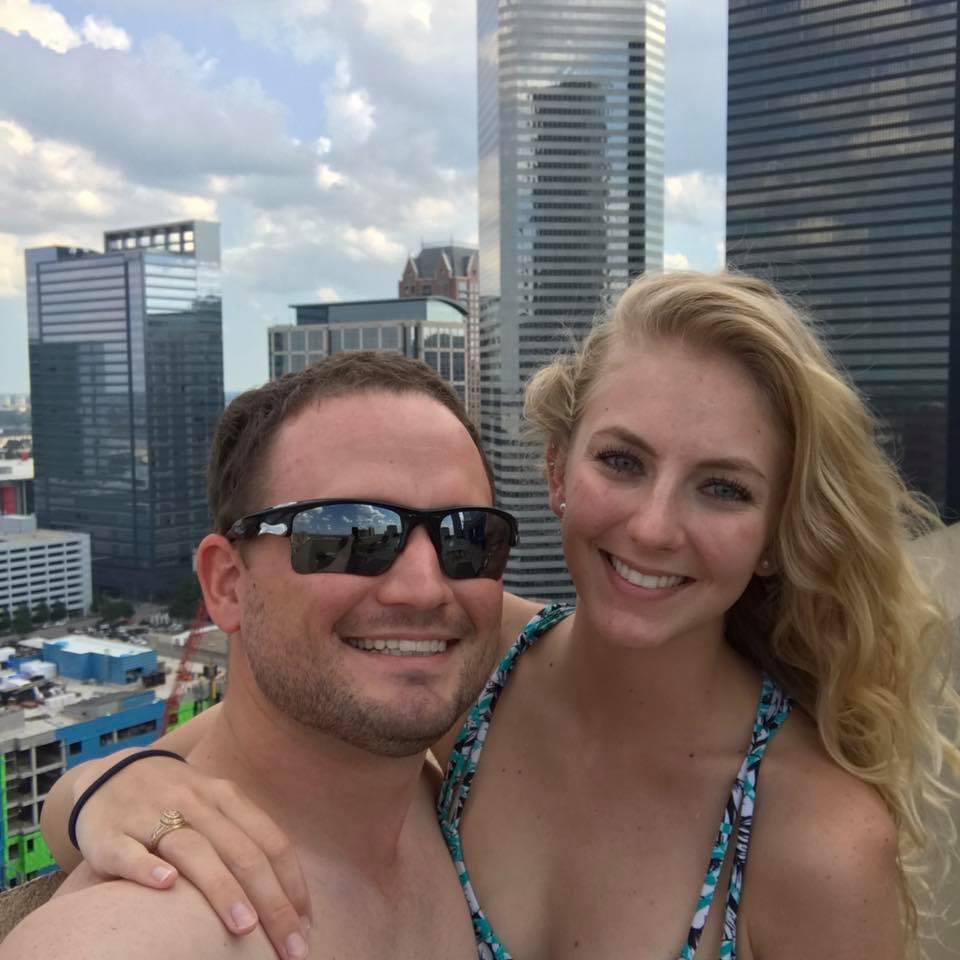 Swimming on the rooftop of a hotel in Downtown Houston before the Texans game!