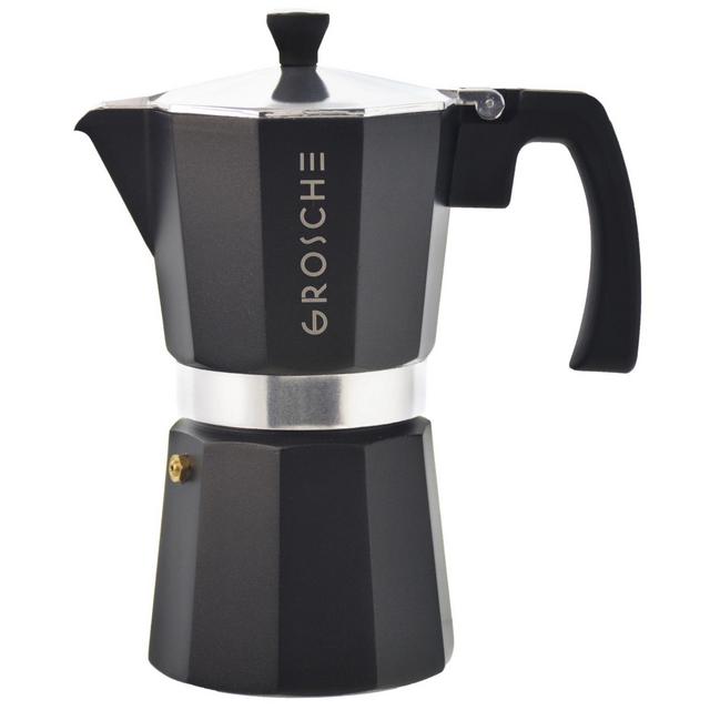 Grosche Stove Top 6-Cup Espresso Coffee Maker in Black
