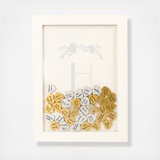 Personalized Floral Heart Drop Guestbook