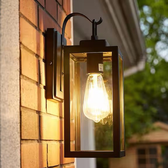 Uixe 1-Light Matte Black Outdoor Wall Lantern Sconce SSINL12151
