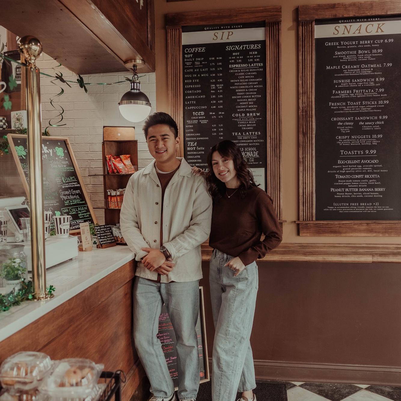 Engagement photos at Cream and Sugar