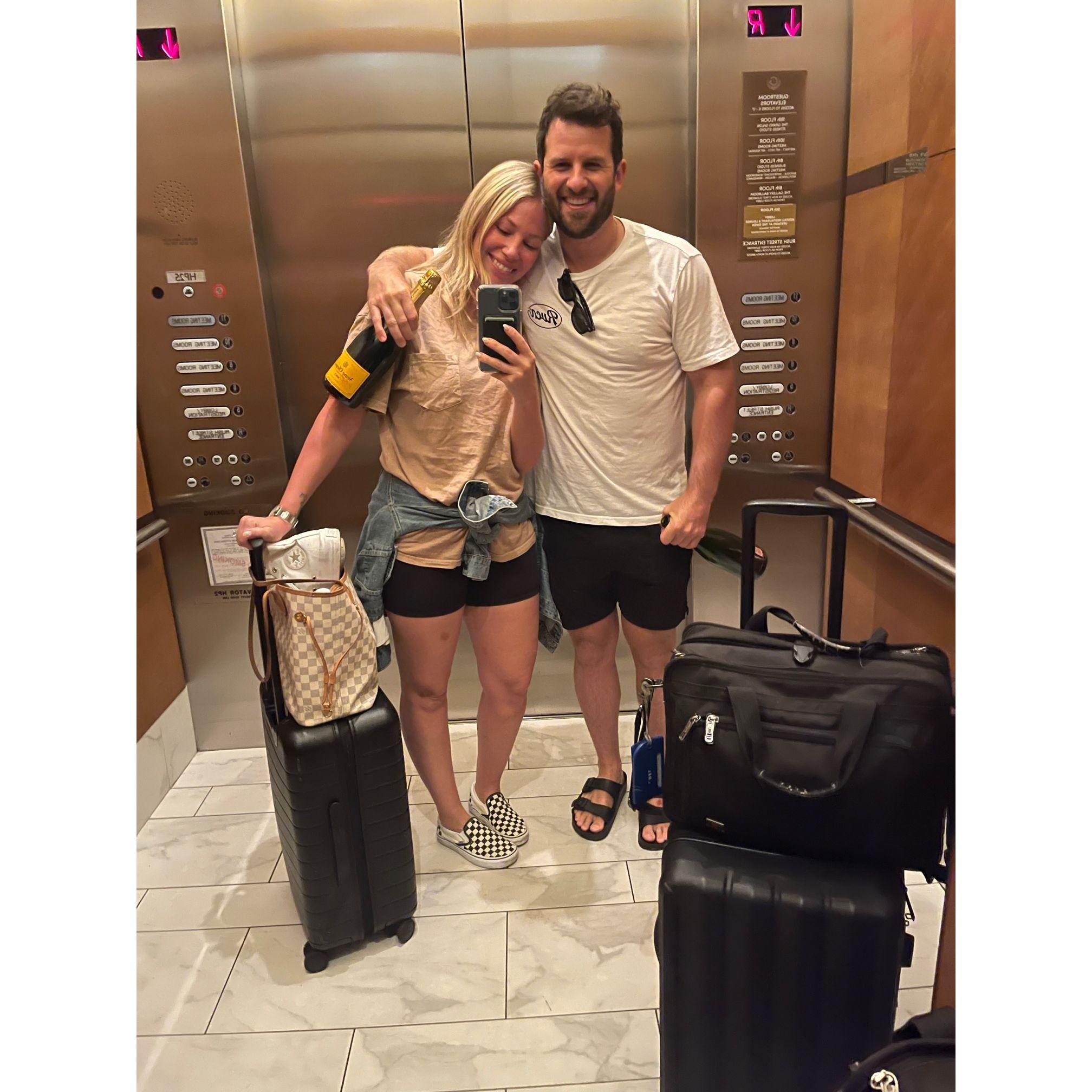 Surprise! 4am wake up the morning after getting engaged to fly to Arizona for an engagement party!