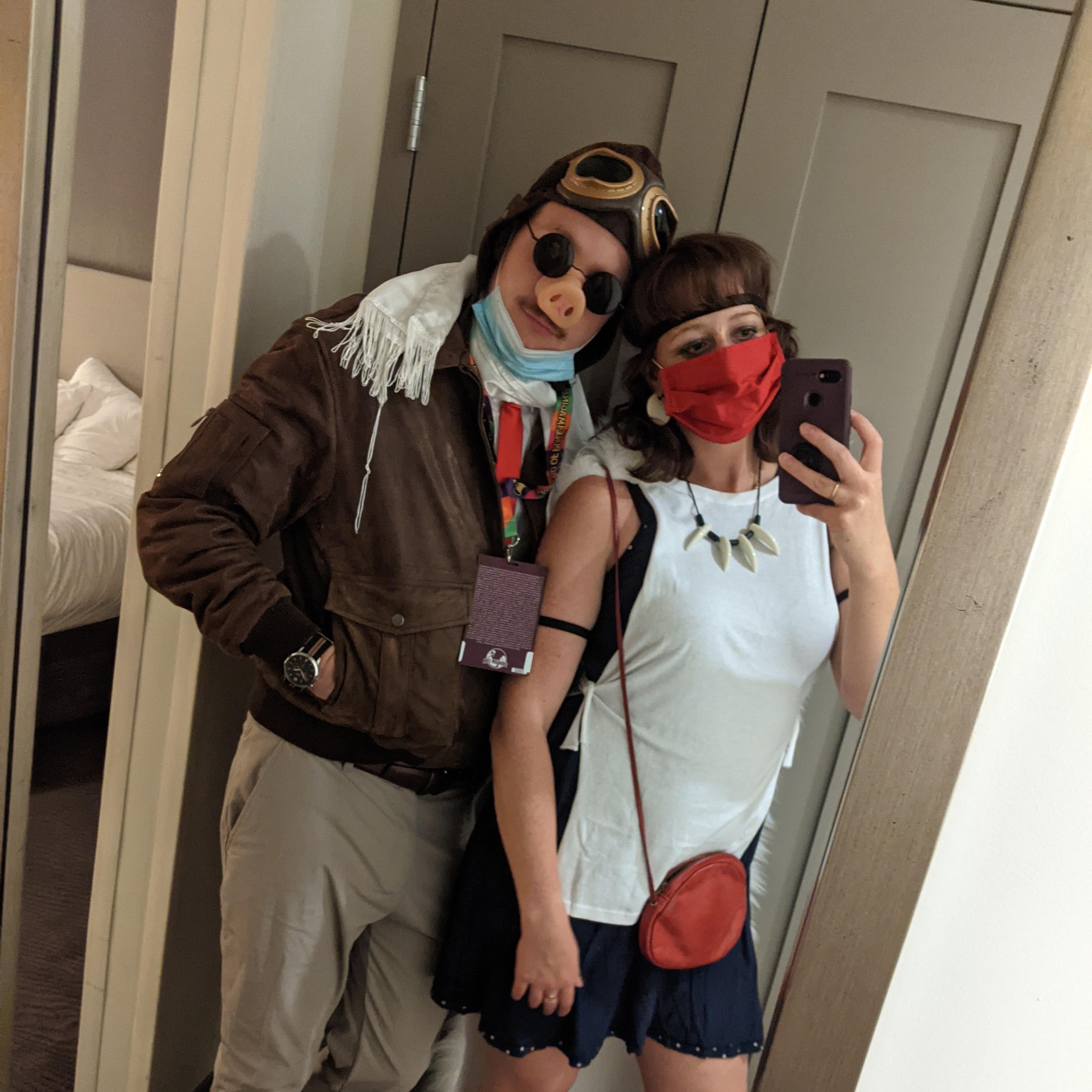 Princess Mononoke and Porco Roso at DragonCon in Atlanta! We are big nerds 🤣. 2021