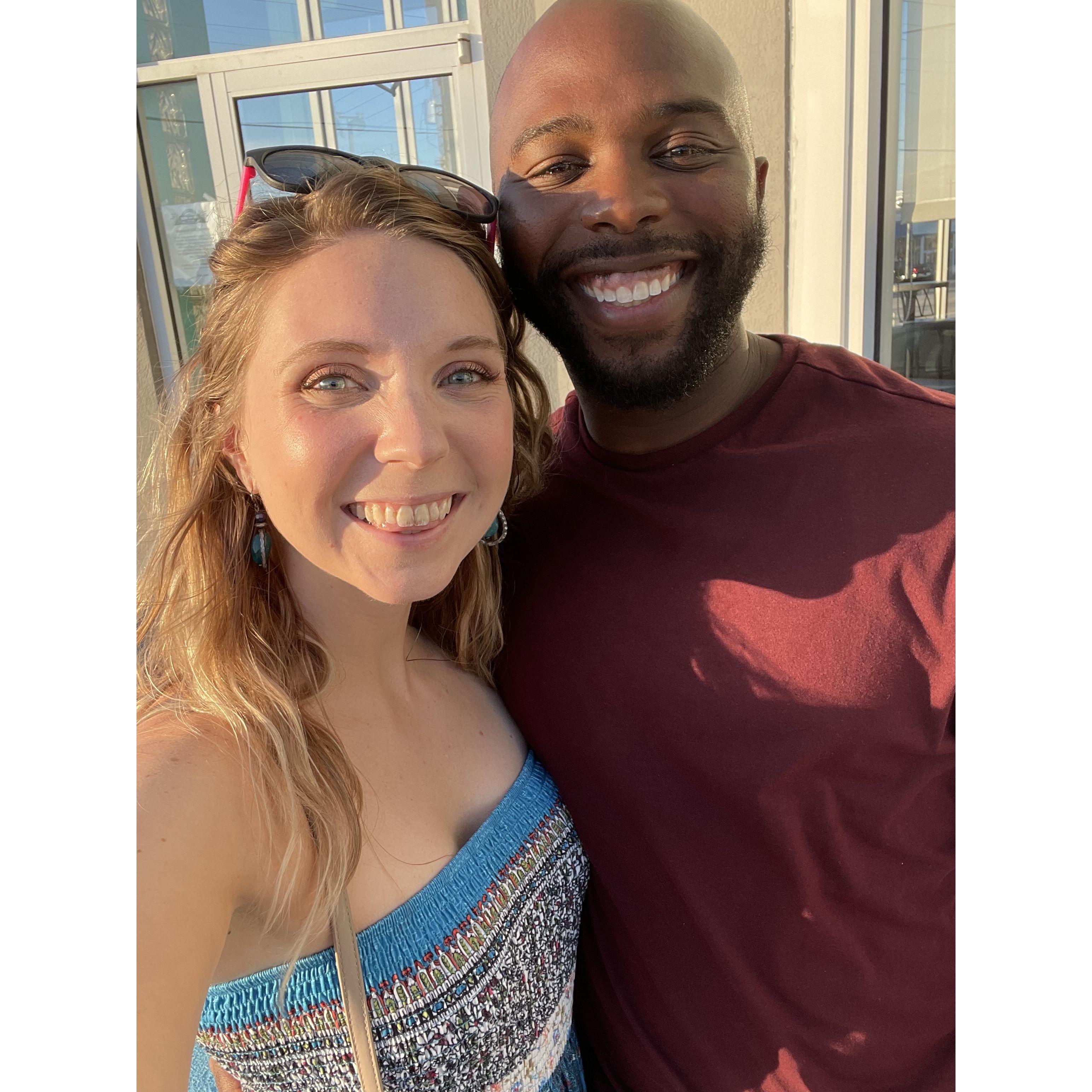 One of our last selfies as single people! At Crystal Coast Brewing Company, because of course.