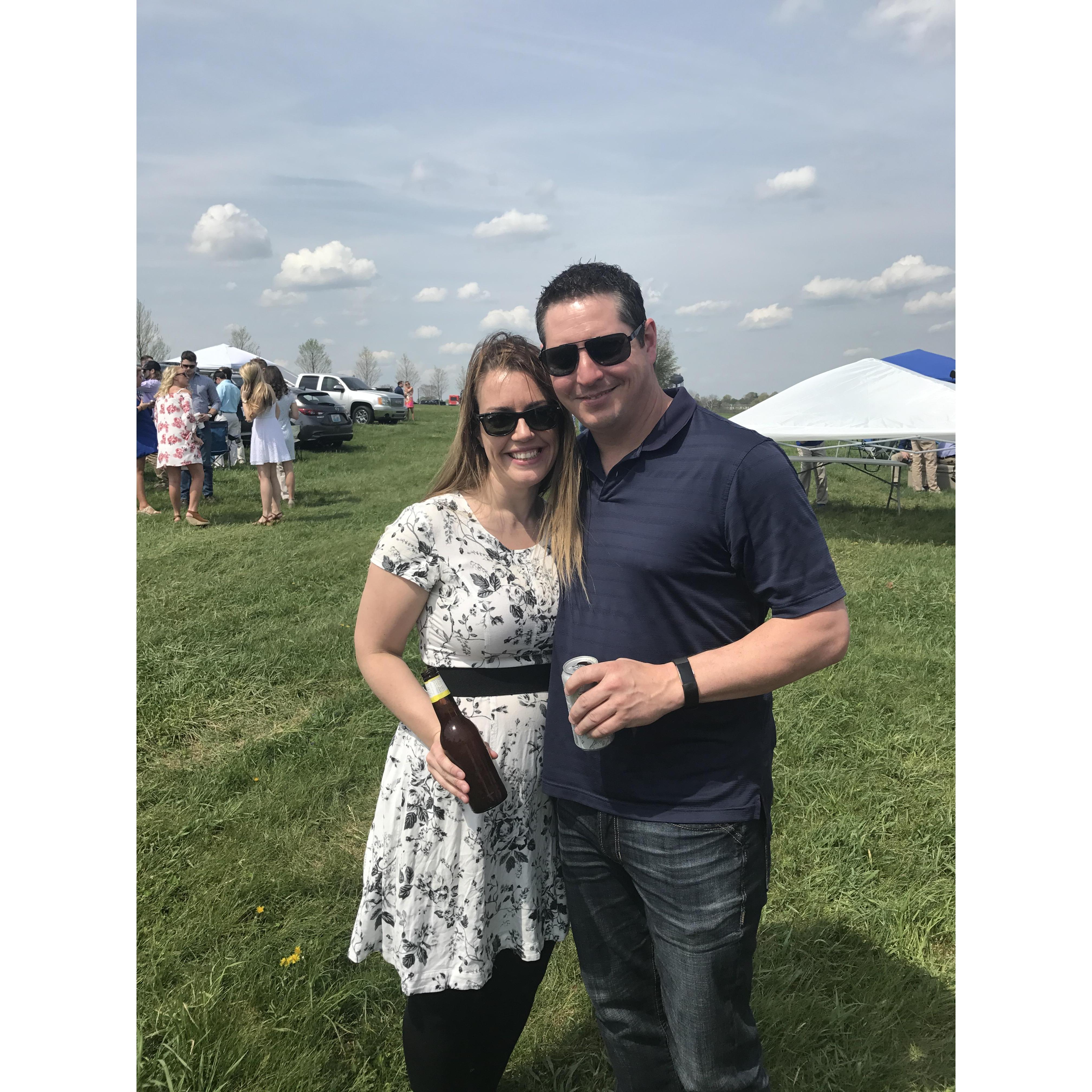 Having fun at Keenland Racetrack in Kentucky!