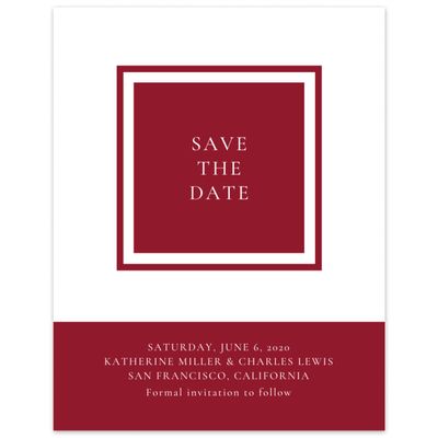Burgundy, Red Wedding Digital Save the Date - Potter Frame