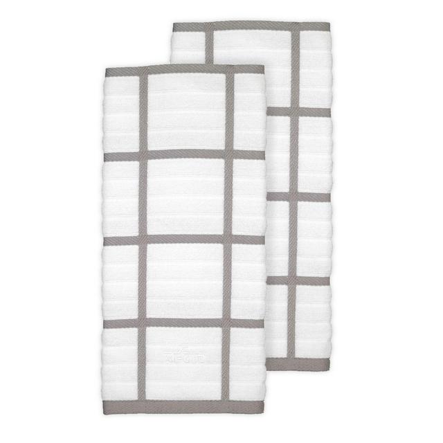 All-Clad Plaid Kitchen Towels in Titanium (Set of 2)