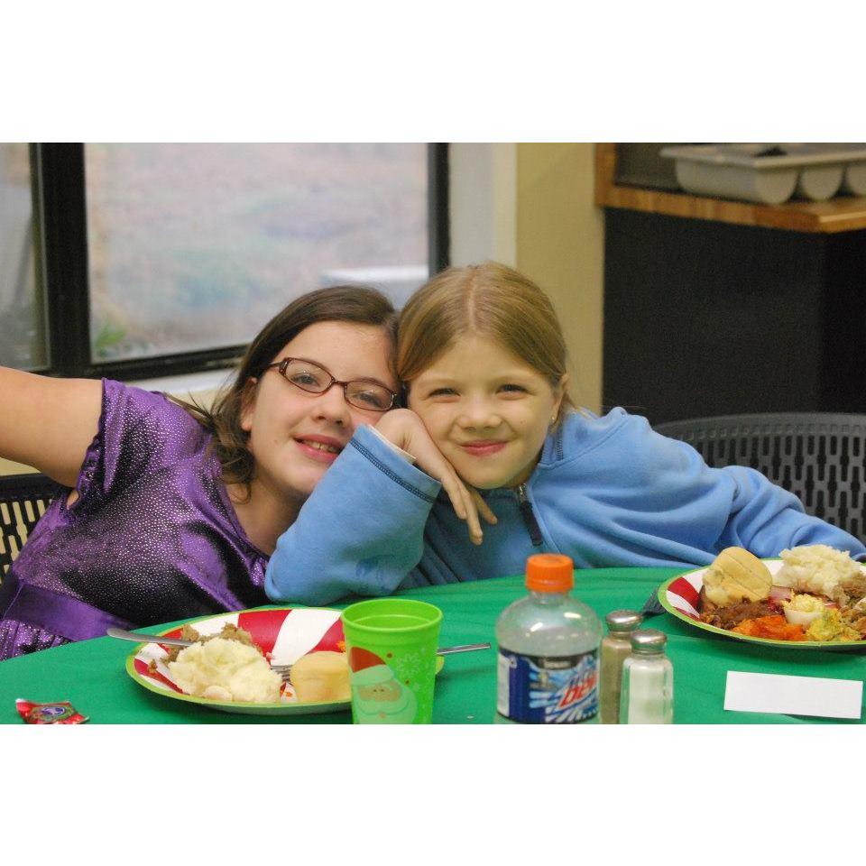 Madison and Bridesmaid Aurora at Family Christmas in 2012!
