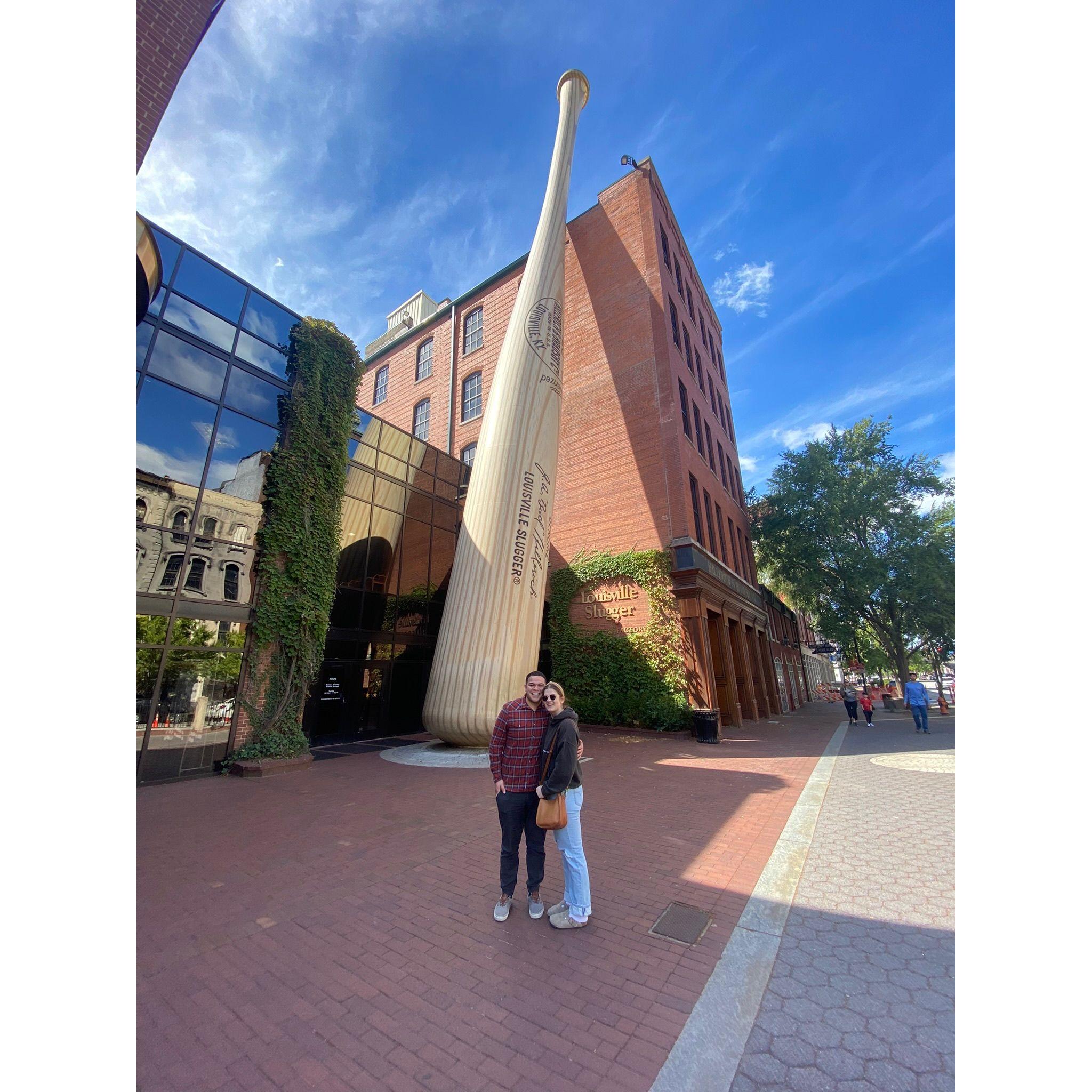 Caitlyn got to take Gillermo home to meet her family in KY and he loved it! This is at the Louisville Slugger museum.