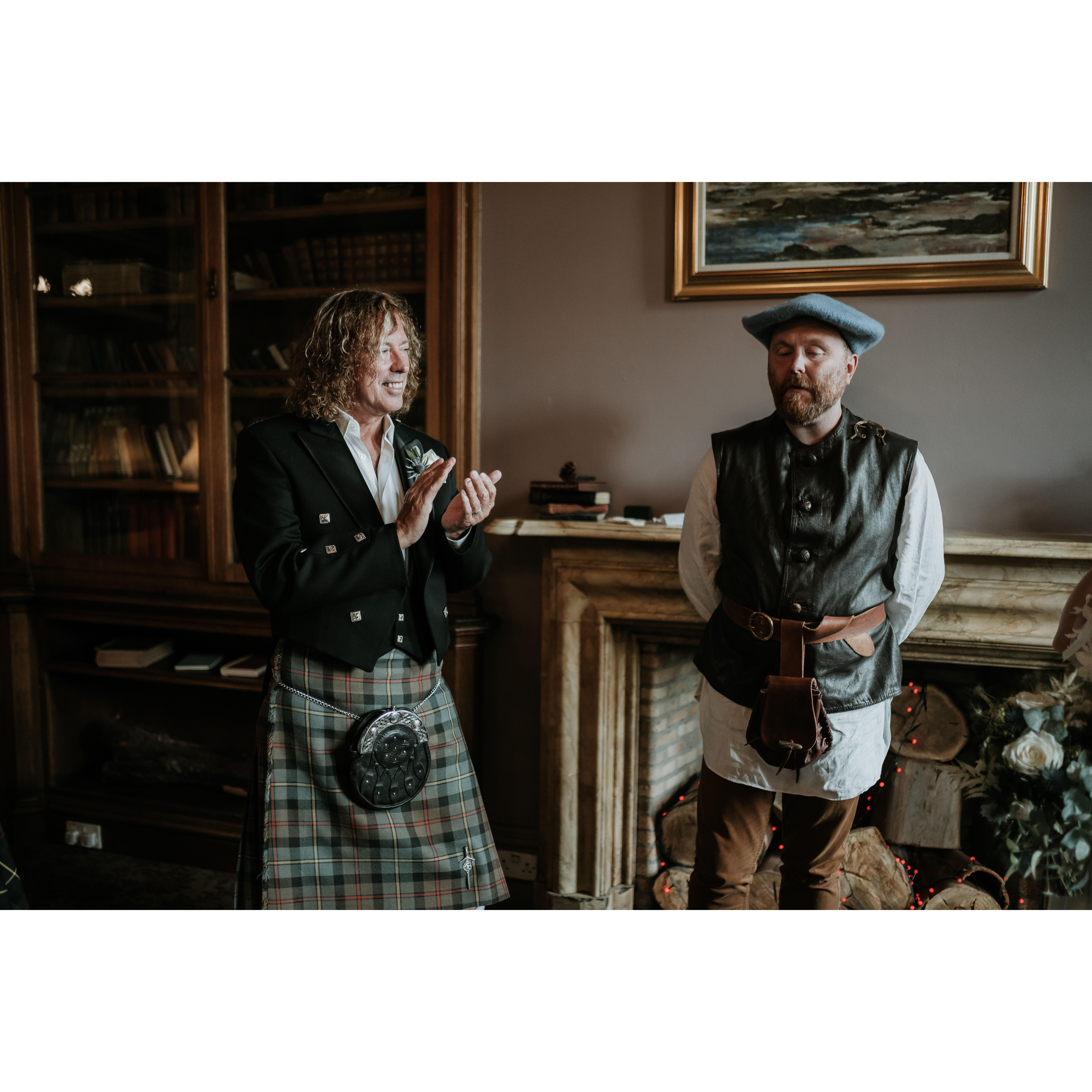 Adhamh, our officiant, sings a blessing in Gaelic