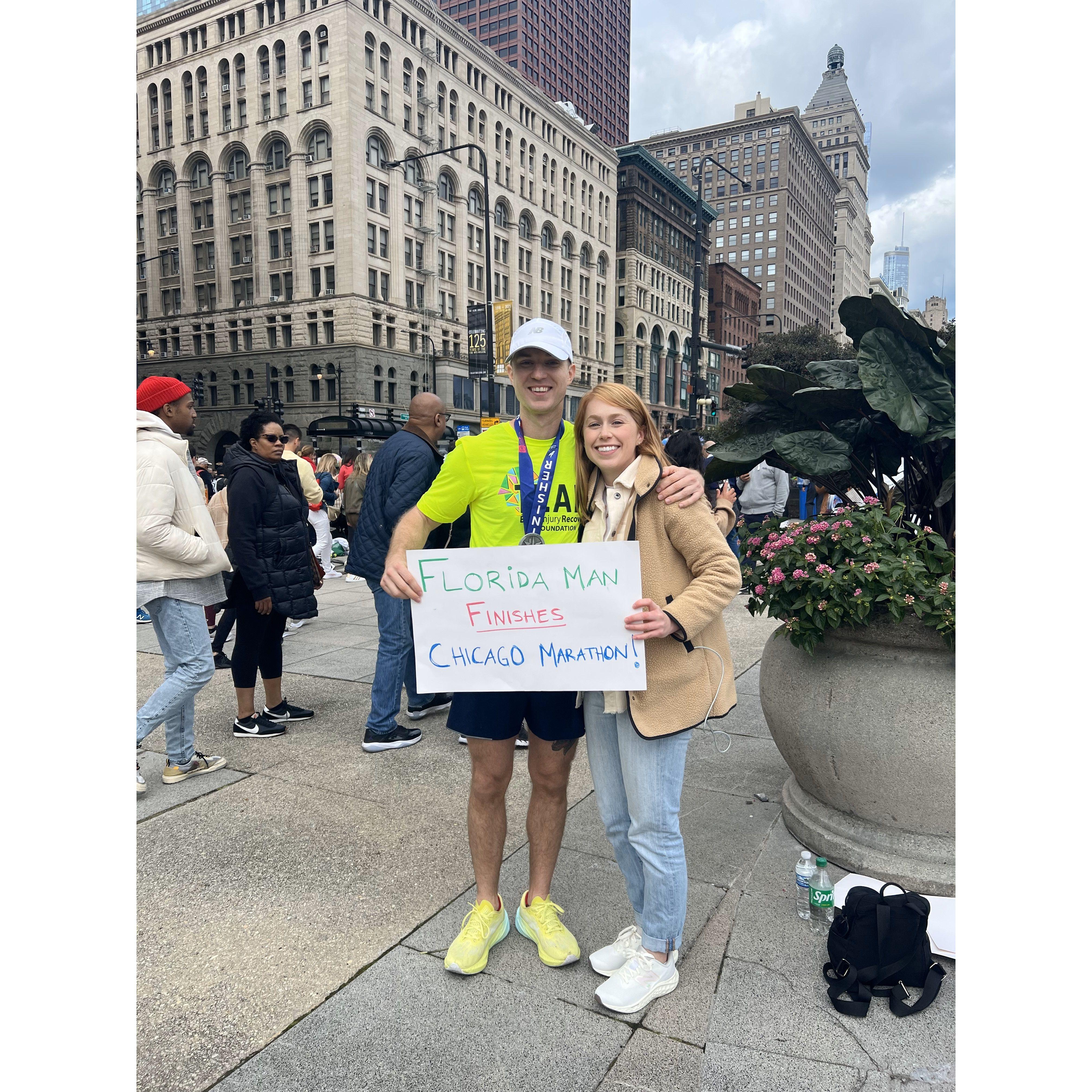 October 2023 Pt 1 - Powered by the cheers of his family and girlfriend; Daniel runs the Chicago Marathon! And thus starts the true test of a "racing relationship" :)