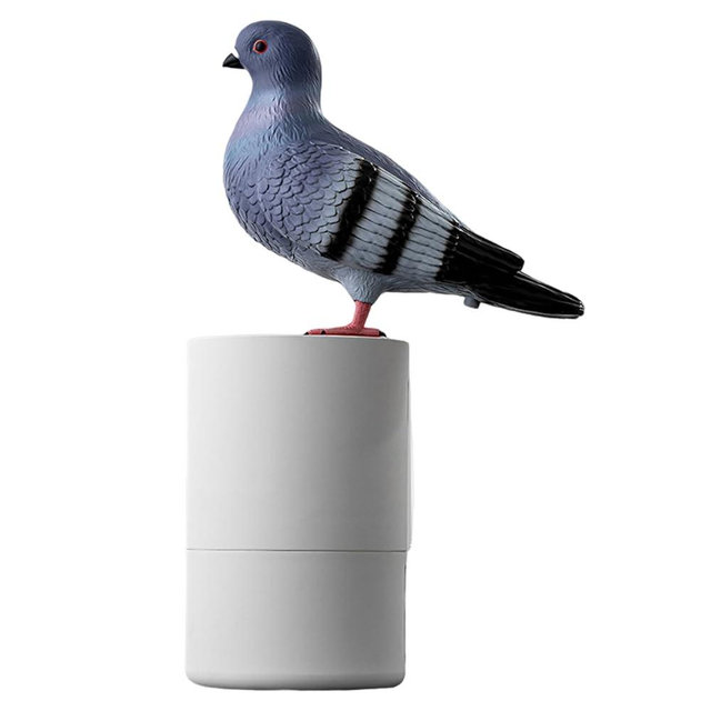Tainrunse Pigeon Shaped Soap Dispenser, Pigeon Shape Liquid Soap Dispenser Bathroom Countertop Soap Dispensers Automatic Induction Foam Hand Washer Fine Foam Touchless Sensing Foam Dispenser Grey