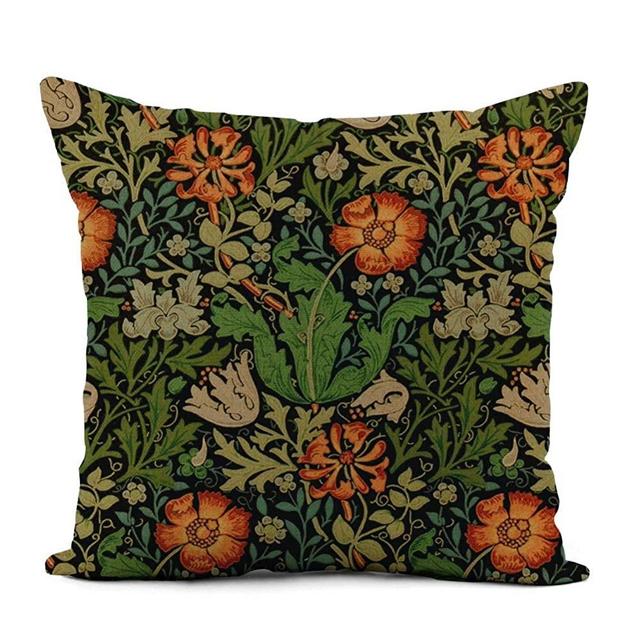 Topyee Throw Pillow Cover 20x20 Inch Doodlefly Vintage Floral Morris Compton Decorator William Patterns Medieval Home Decor Pillowcases Square Pillow Cases Cushion Covers for Sofa Couch Bed