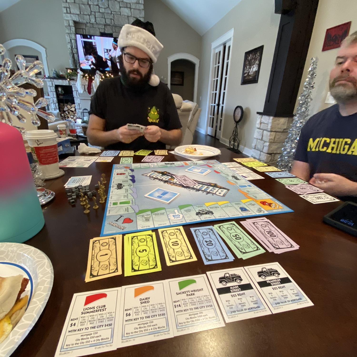 Moments before Krista sweet talked Dalton into making a trade deal that would cost him and Brad the game, Christmas with the Mills in Ohio, December 2023