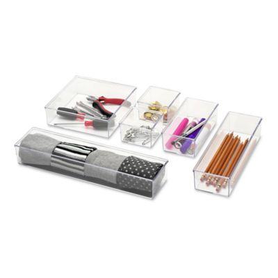 Whitmor 6-Piece Drawer Organizer Set in Clear